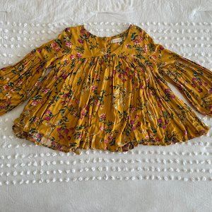Altar'd State Gold Floral Flowy Top